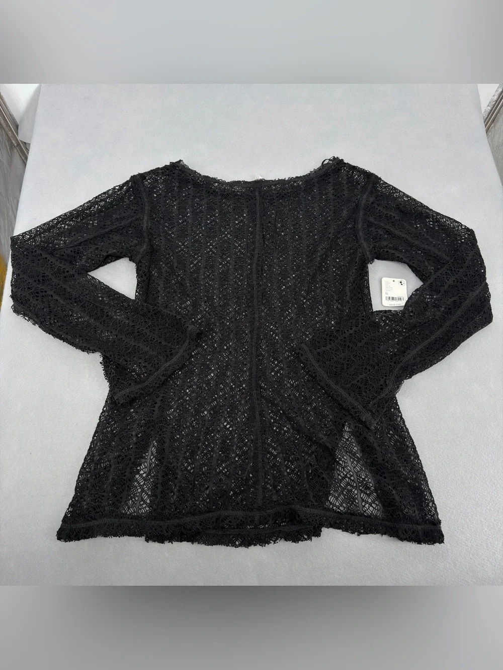 NEW Free People Black On The Road Twisted Top XL Womens